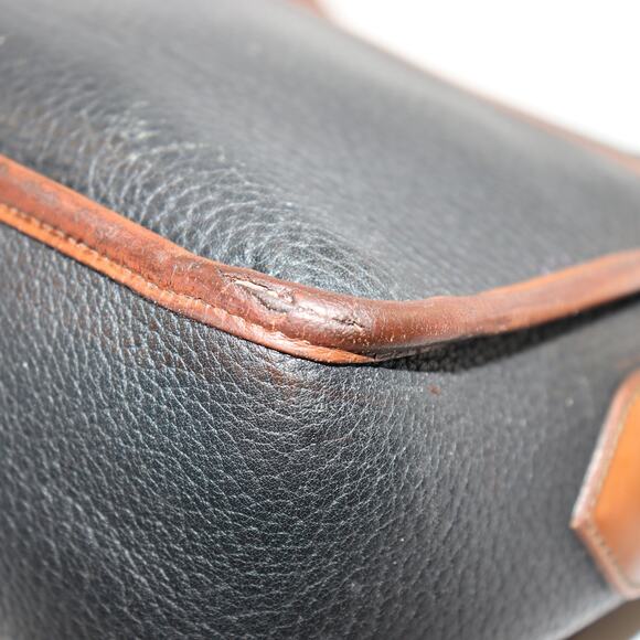 Vintage Dooney & Bourke Black and Tan Pebbled Leather Satchel - Picture 7 of 8